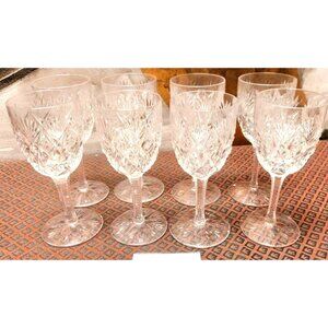 8 St. Louis Cristal French Crystal Florence Pineapple Cut Burgundy Wine 6.5"